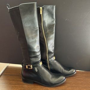 Michael Kors Riding Boots leather & neoprene knee boots, Size 8.5